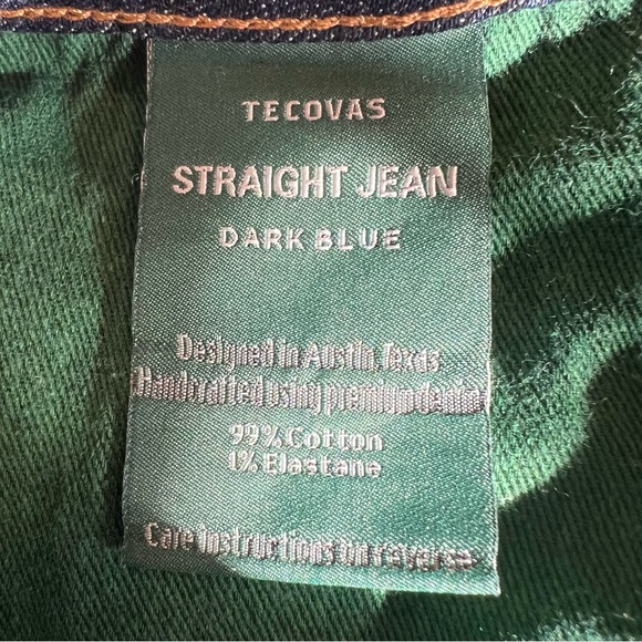 Tecovas Ranch Wear Men's Straight Leg Dark Blue Western Denim Jeans Size 36 x 32 - Picture 6 of 11